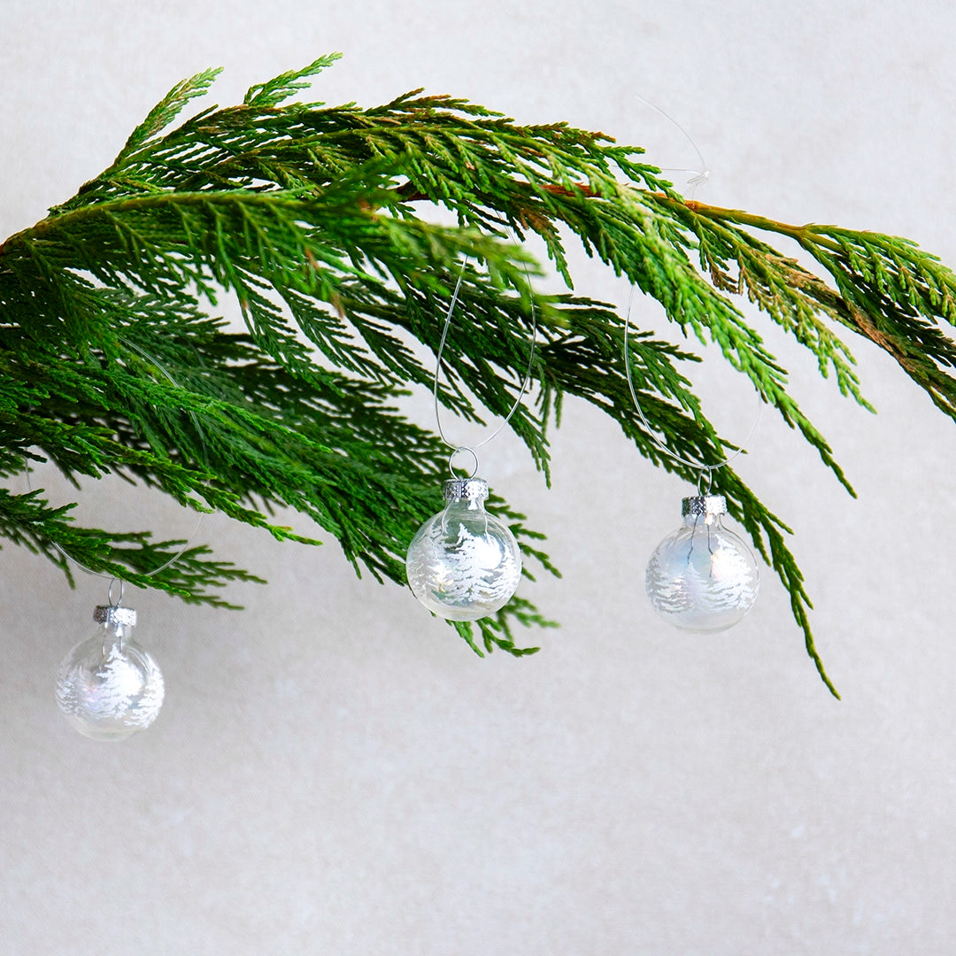 Set of Mini Snow Tree Ornaments