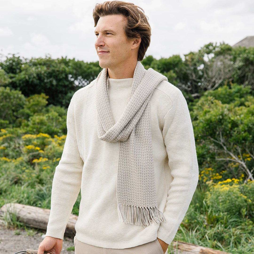 Neutral Handwoven Alpaca Scarf