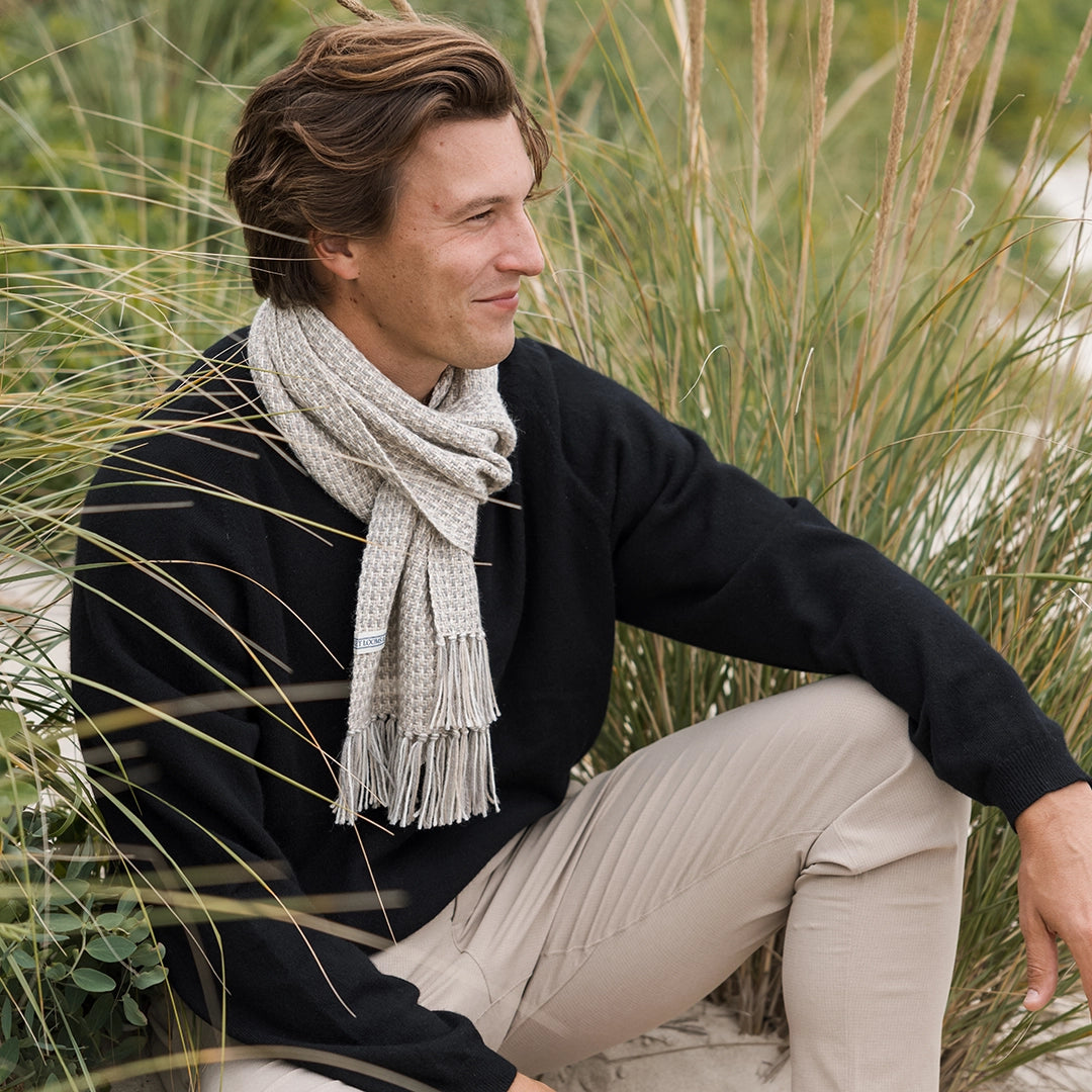 Neutral Handwoven Alpaca Scarf