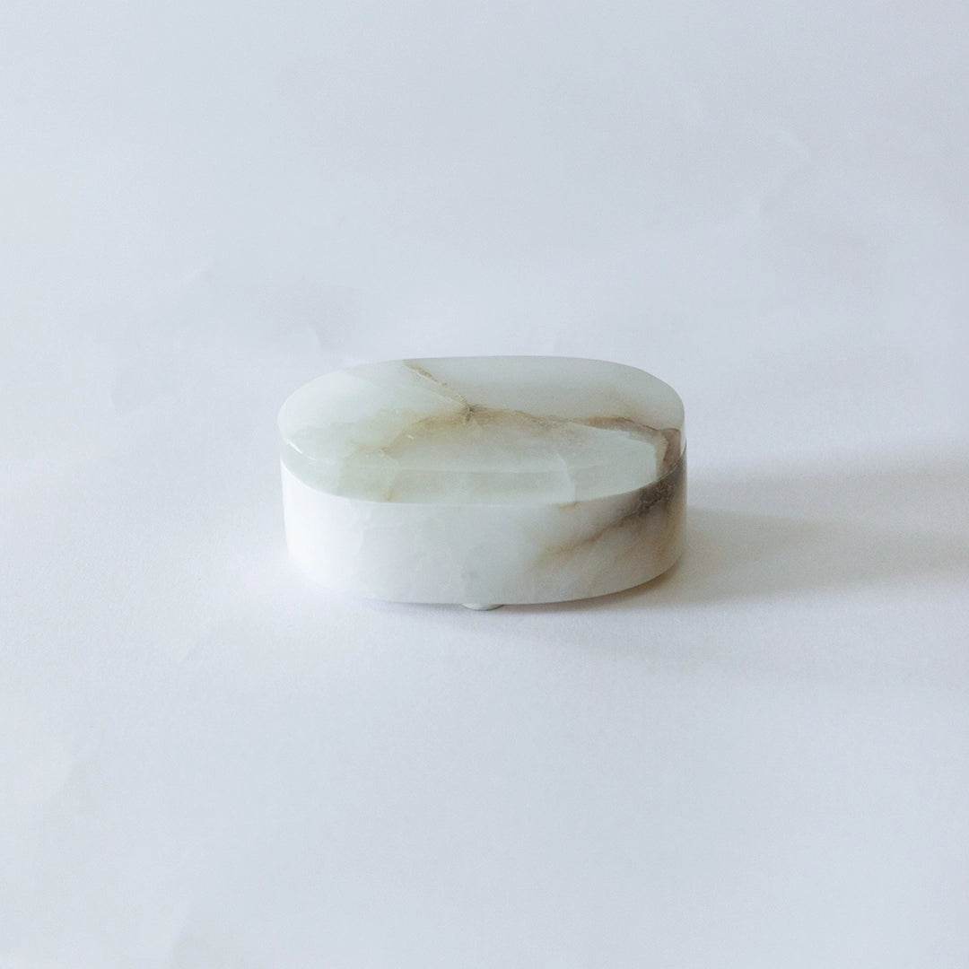 Oval Alabaster Box