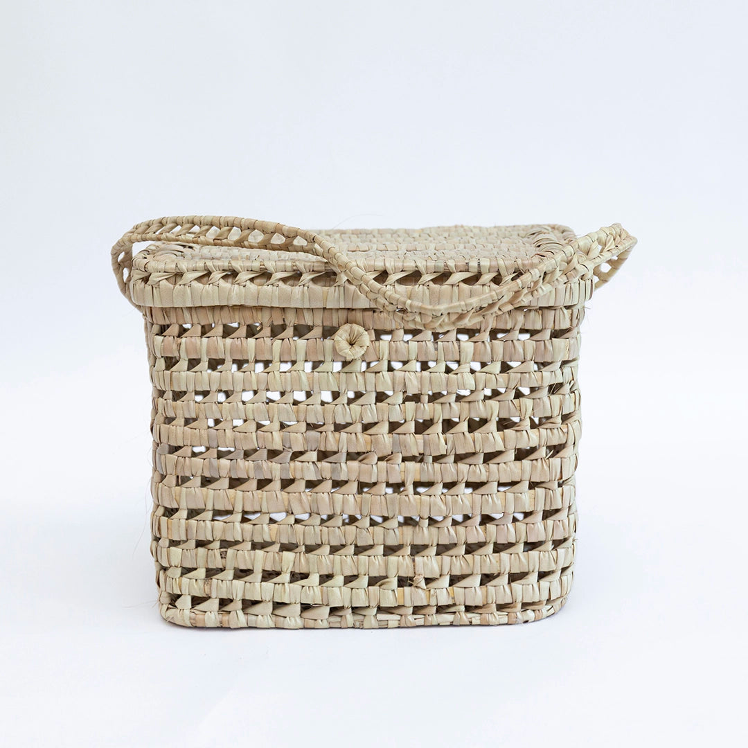 Woven Doum Palm Picnic Basket