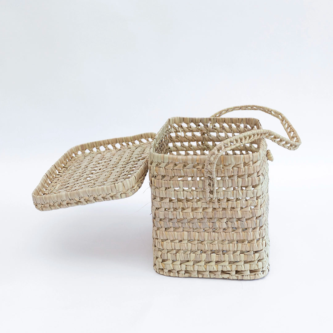 Woven Doum Palm Picnic Basket