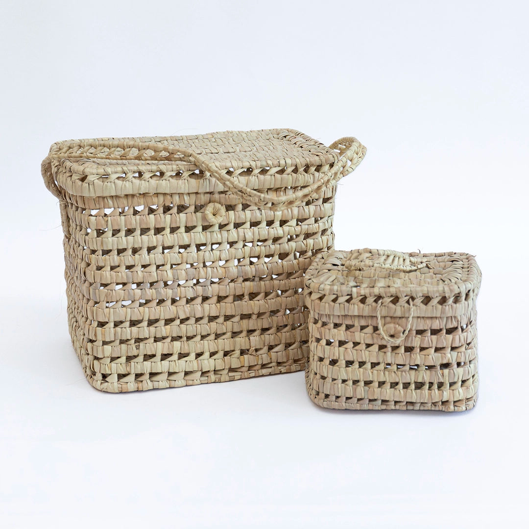 Woven Doum Palm Picnic Basket