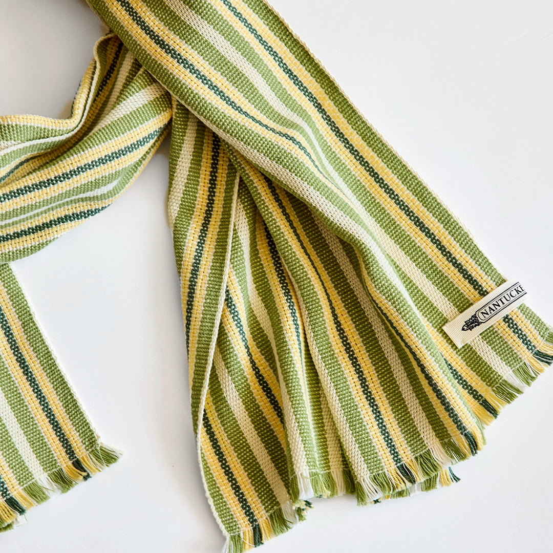 Spring Stripe Handwoven Cotton Scarf
