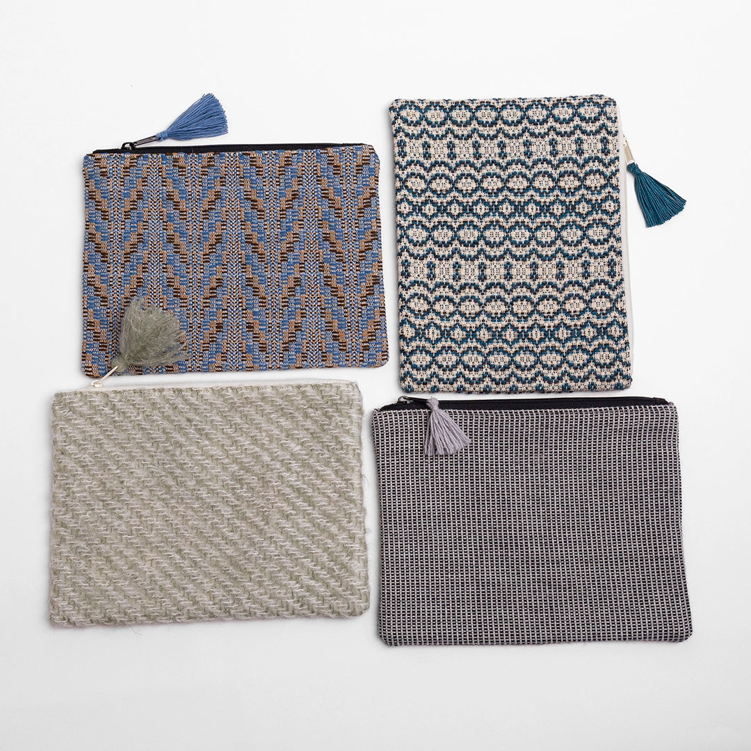 Nantucket Looms Vintage Flame Stitch-Handwoven Fabric Clutch