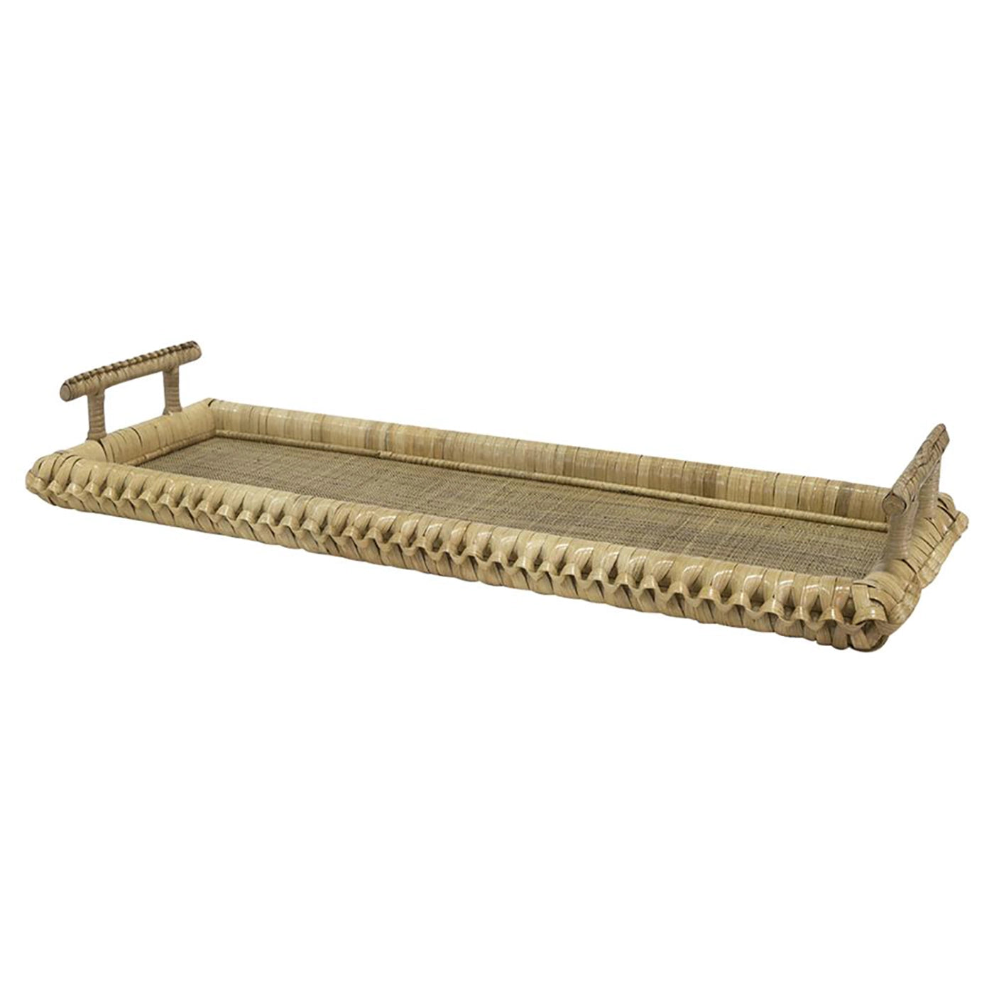 Natural Braided Rectangle Cane Tray