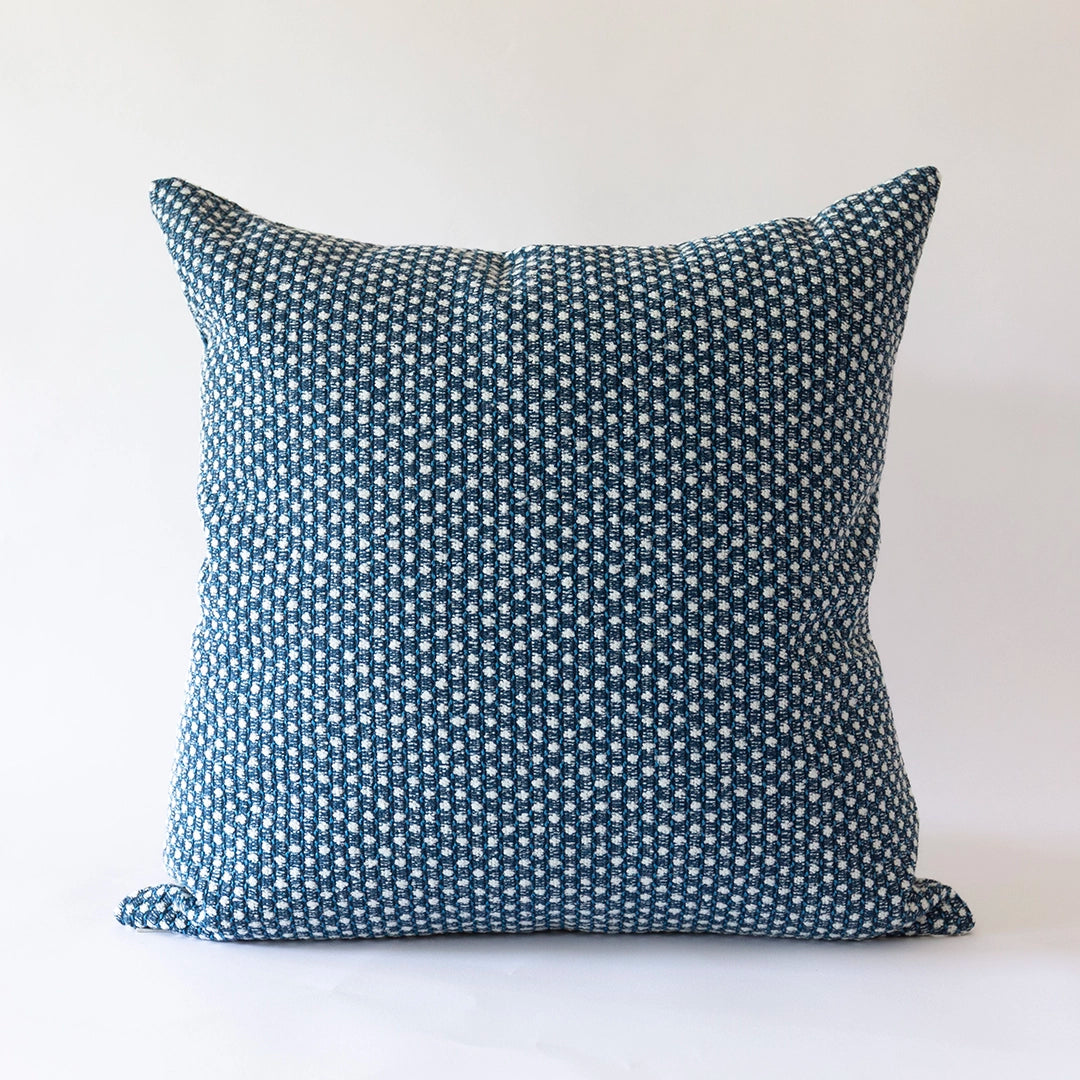 Navy Woven Dot Pillow