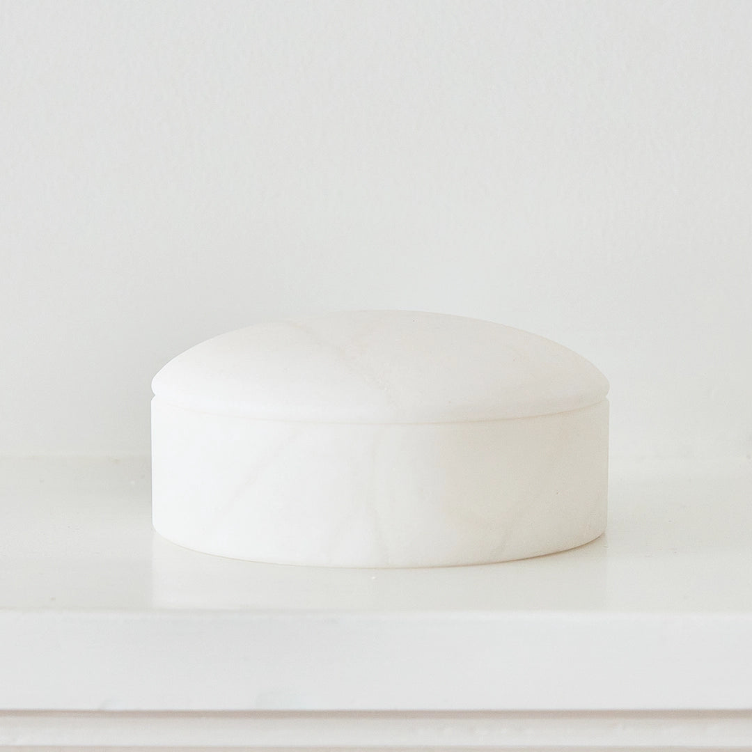 White Alabaster Keepsakes Box