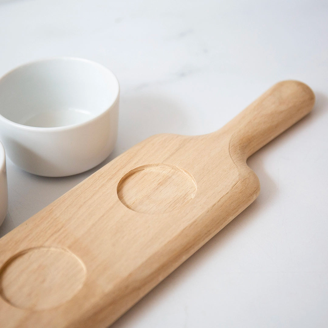 Oak Paddle & Bowl Set