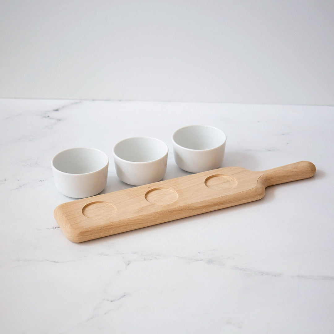 Oak Paddle & Bowl Set