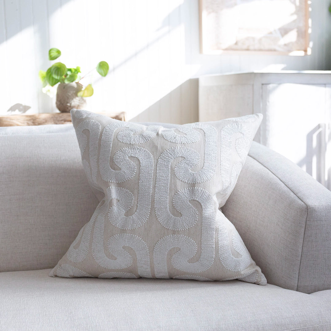 White Embroidered Euro Pillow