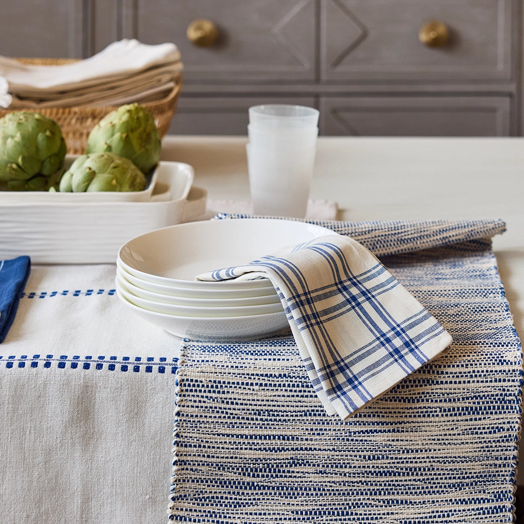 Oyster Plaid Dinner Napkin