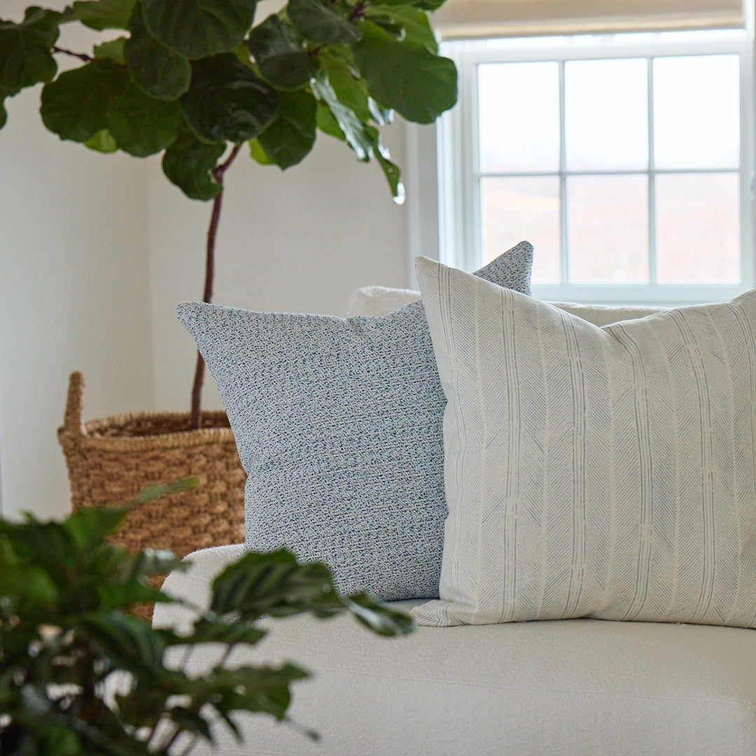 Indigo & Ivory Linen Pillow