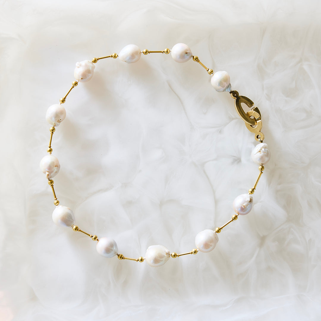 Pearl and 18K Gold Necklace | Peggy Silverstein