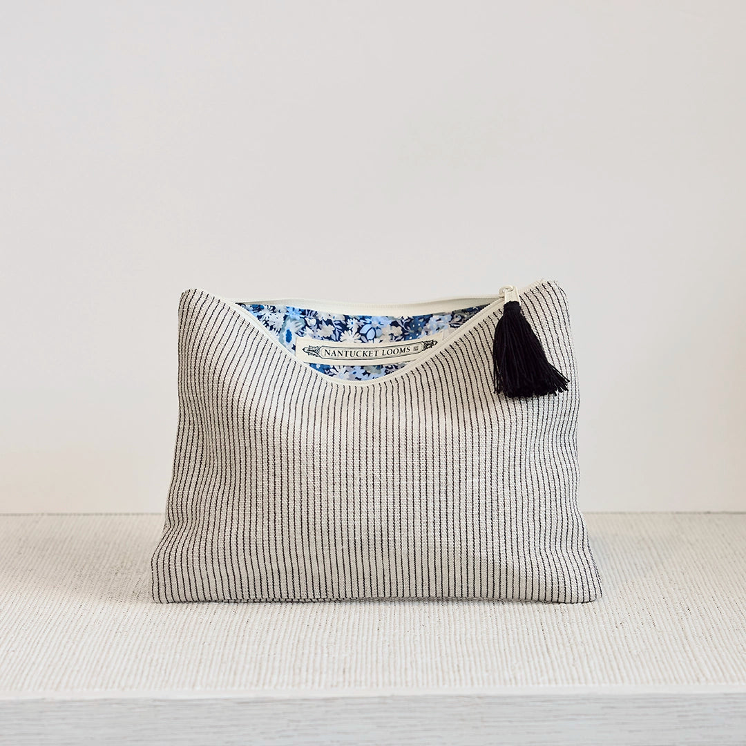 Pinstripe Linen Heirloom Clutch