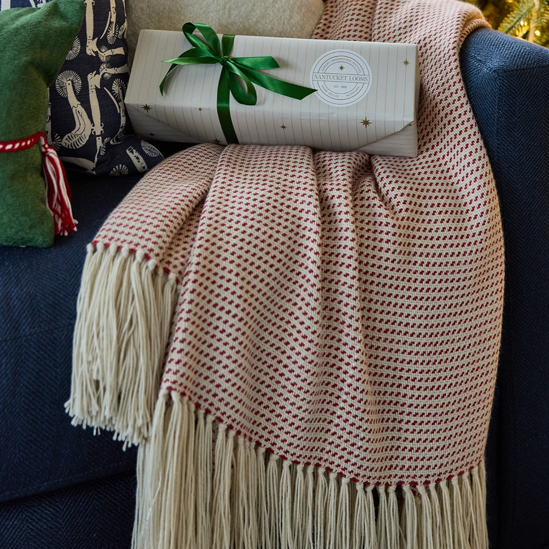 Poppy Stripe Alpaca Throw