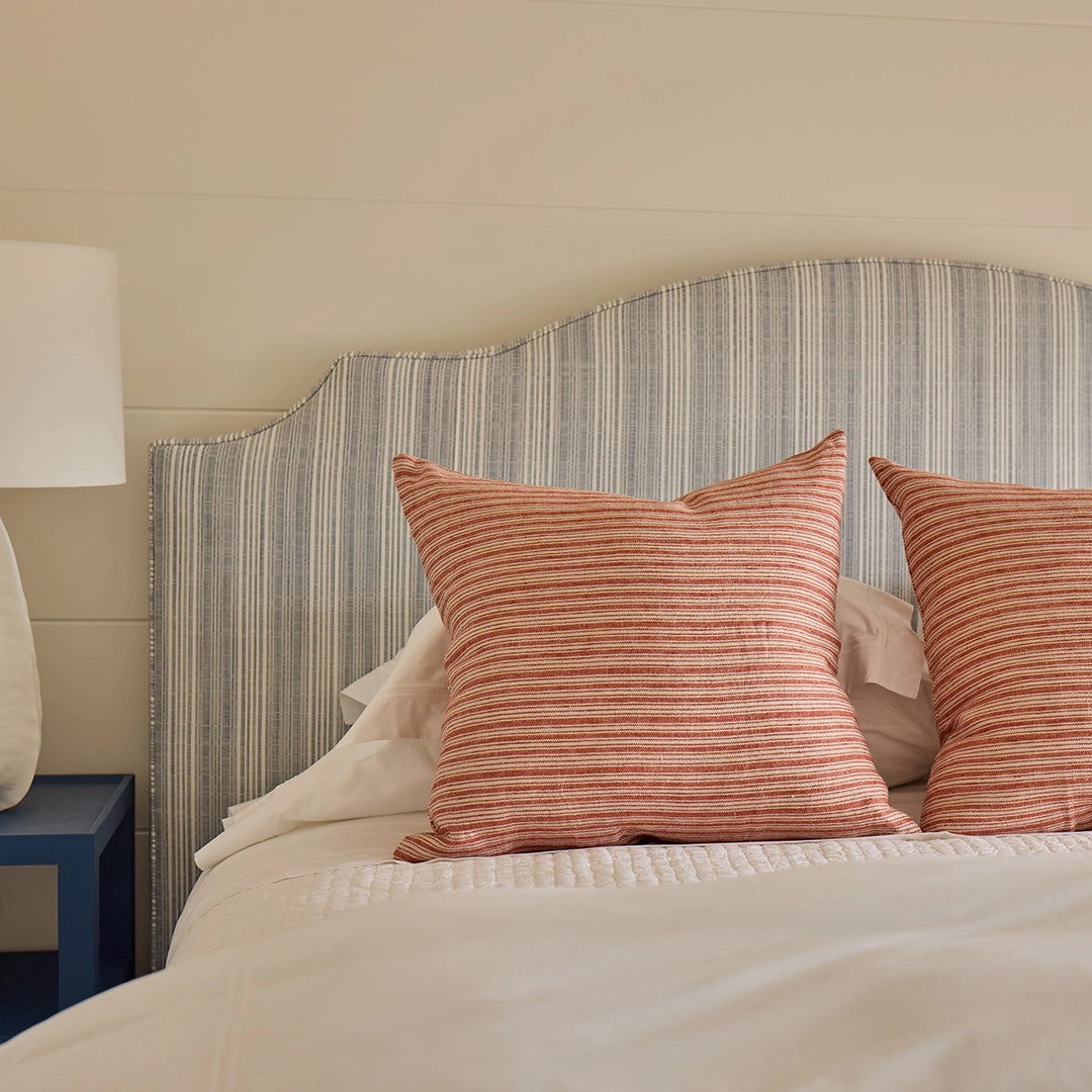 Red Linen Stripe Pillow