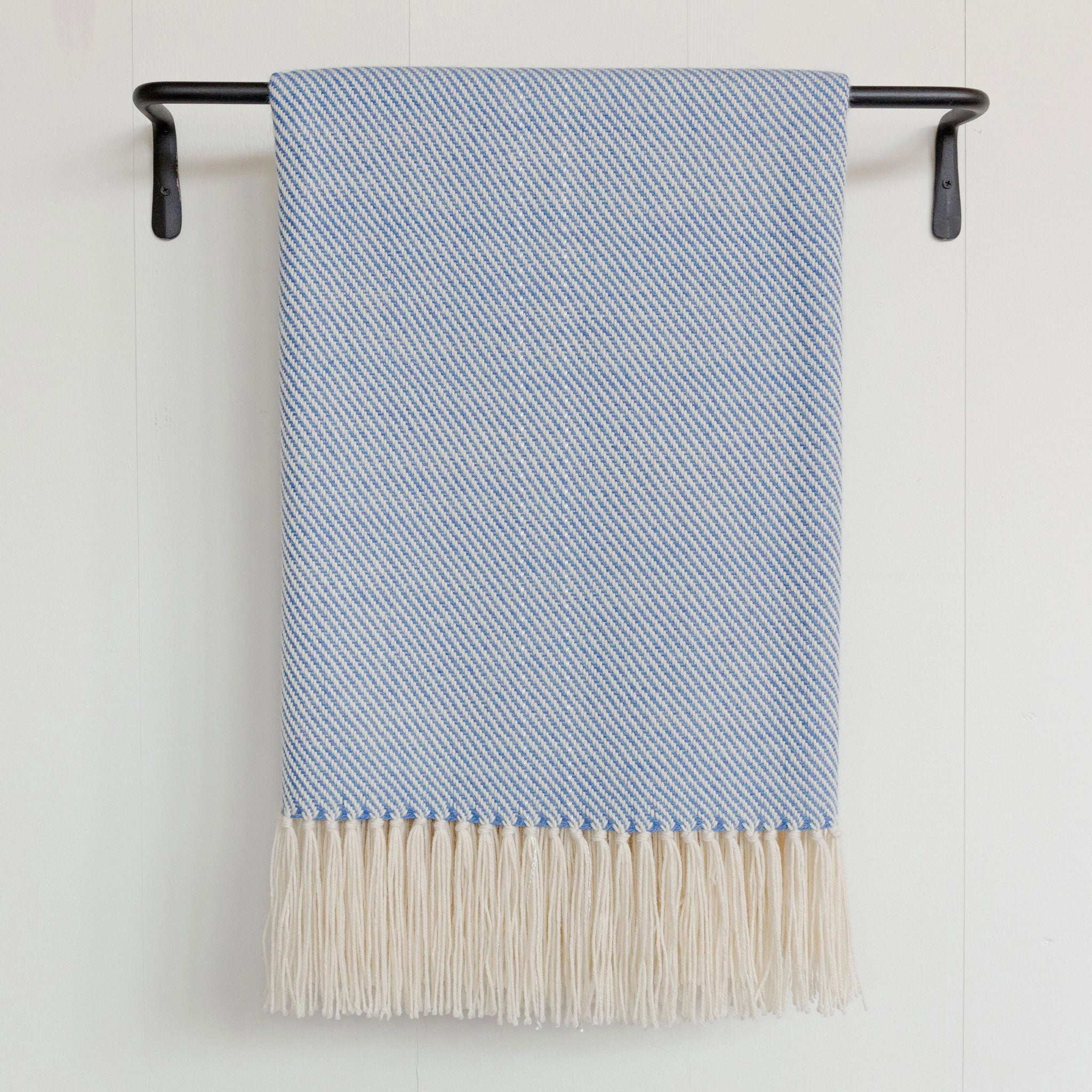 Regatta Blue Handwoven Alpaca Throw