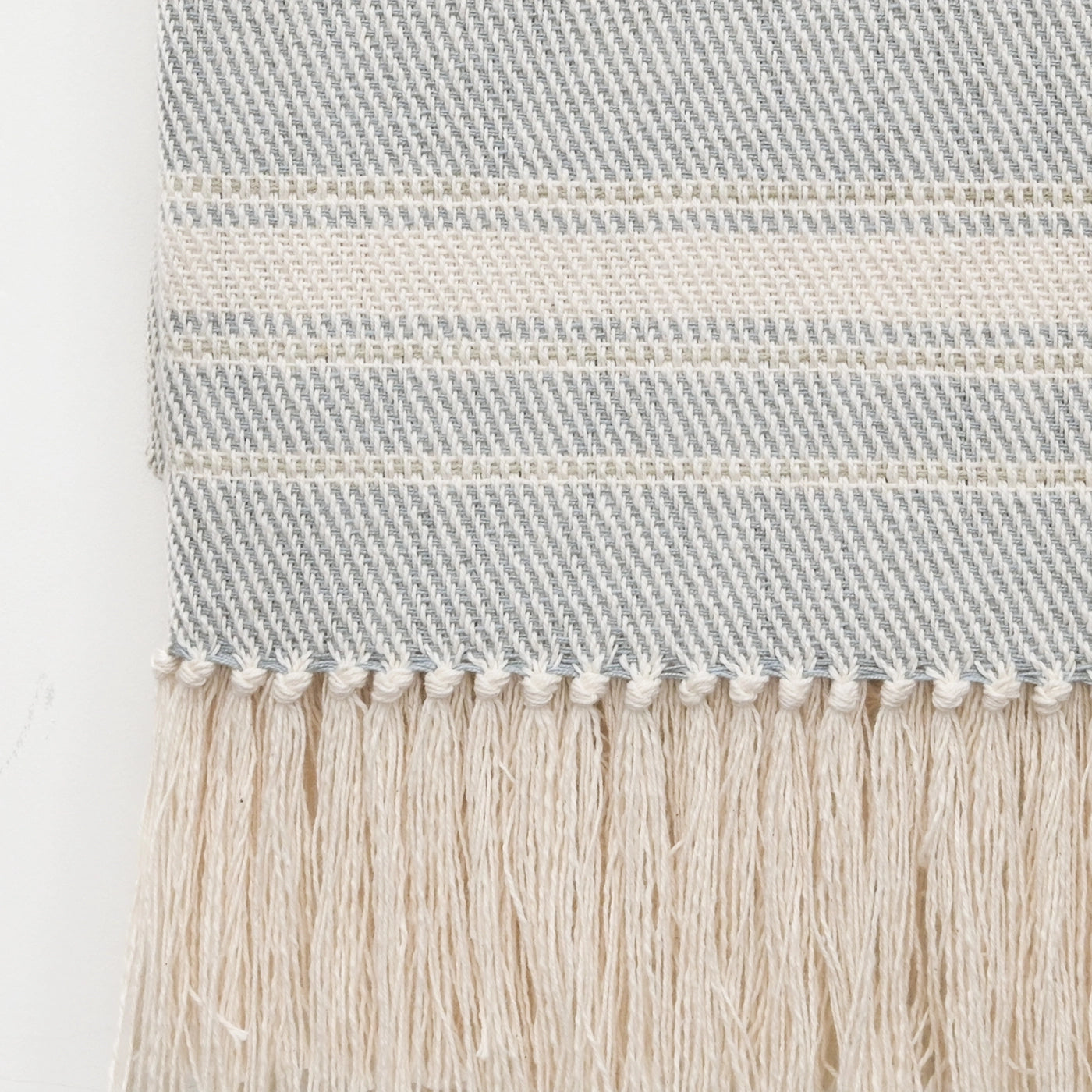 Silver Sky Blue Handwoven Cotton Throw