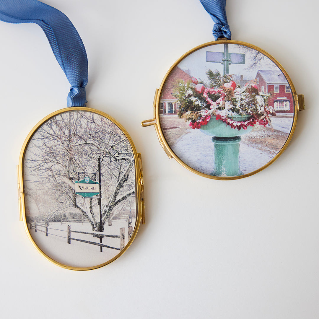 Snowy Main Vintage Brass Ornament | Sconset and Beyond