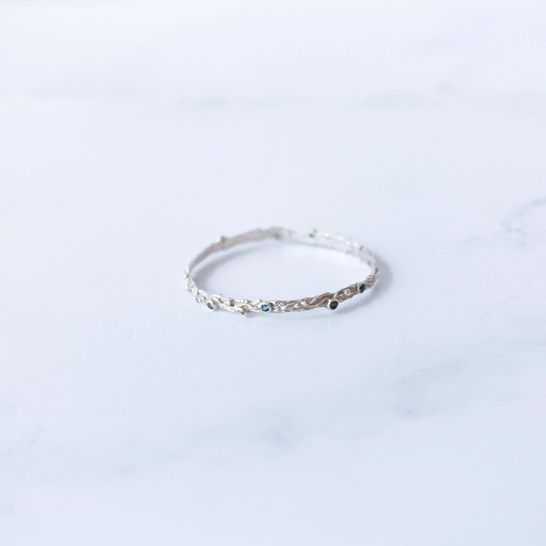 Sterling Silver Vine Bracelet with Semi Precious Stones | Sharon Woods Hussey