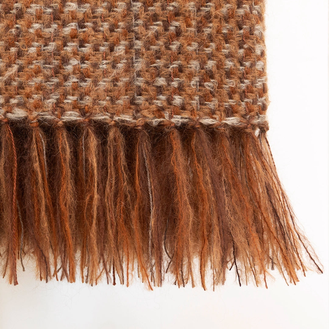 Tiramisu Handwoven Mohair Short Warp Throw