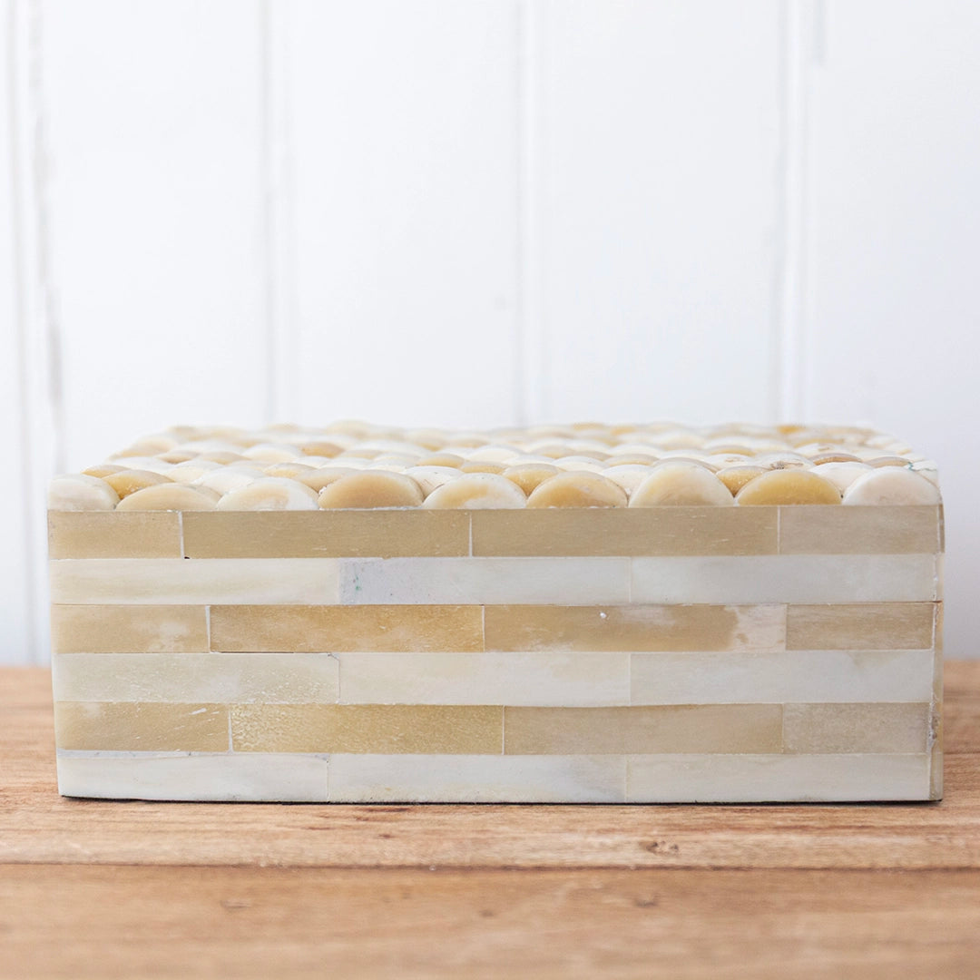 Two-Tone Carved Bone Box