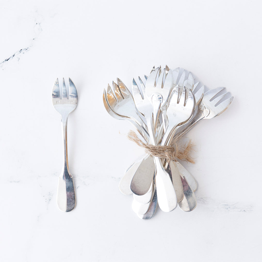 Vintage Christofle Silver Oyster Forks