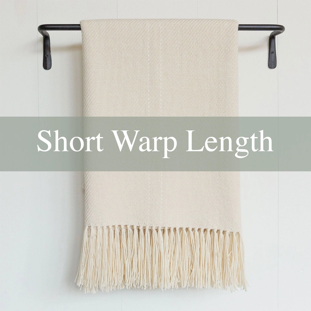 Ivory Alpaca Handwoven Short Warp Throw