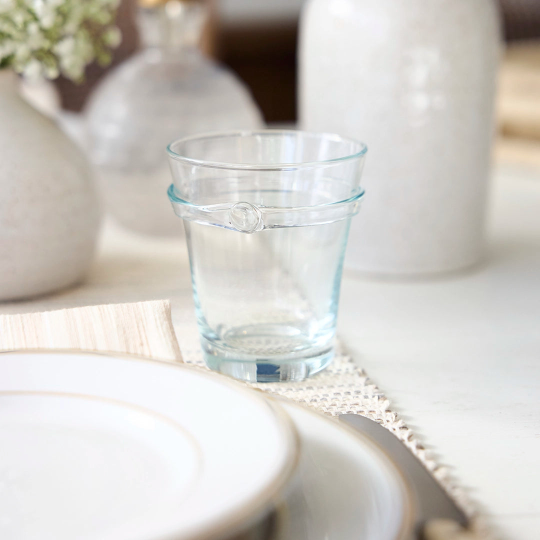 Handblown Medallion Band Glassware