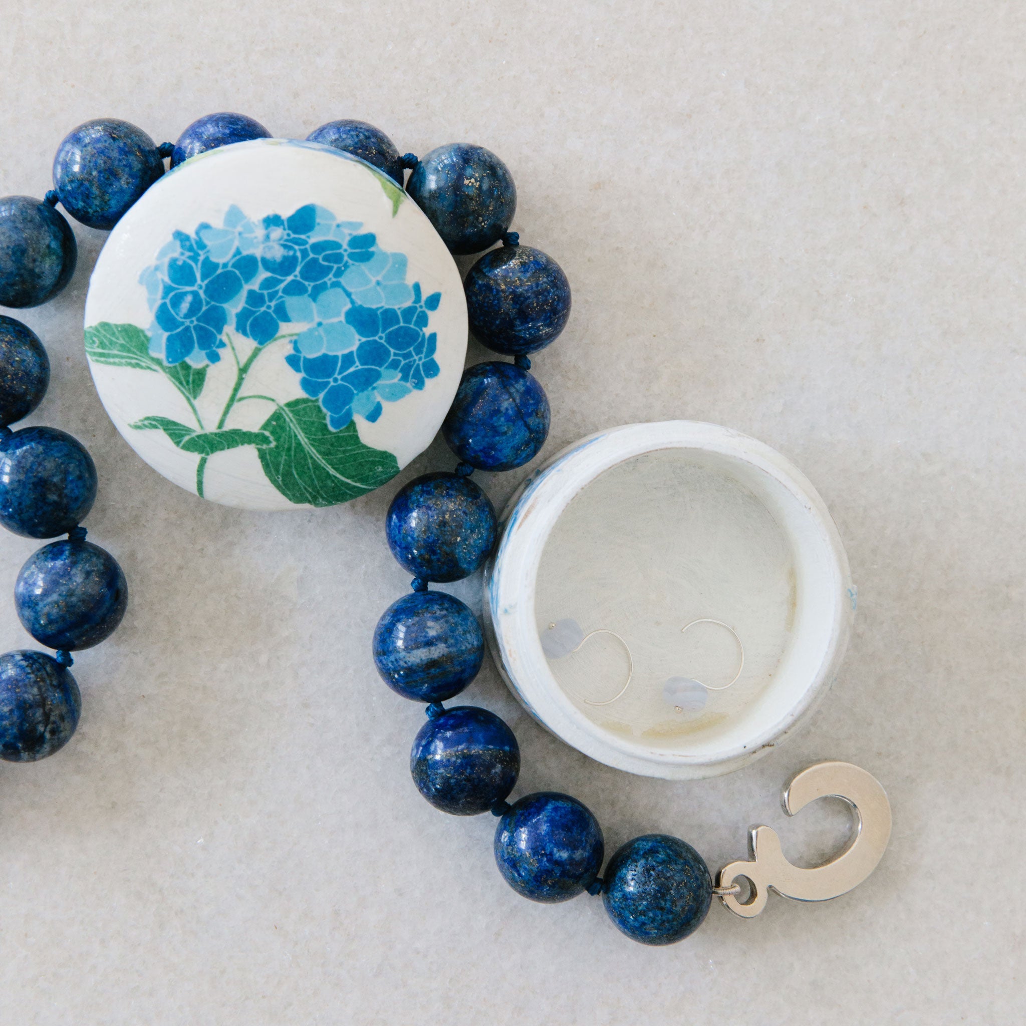 Blue Hydrangea Trinket Box | Leslie Linsley
