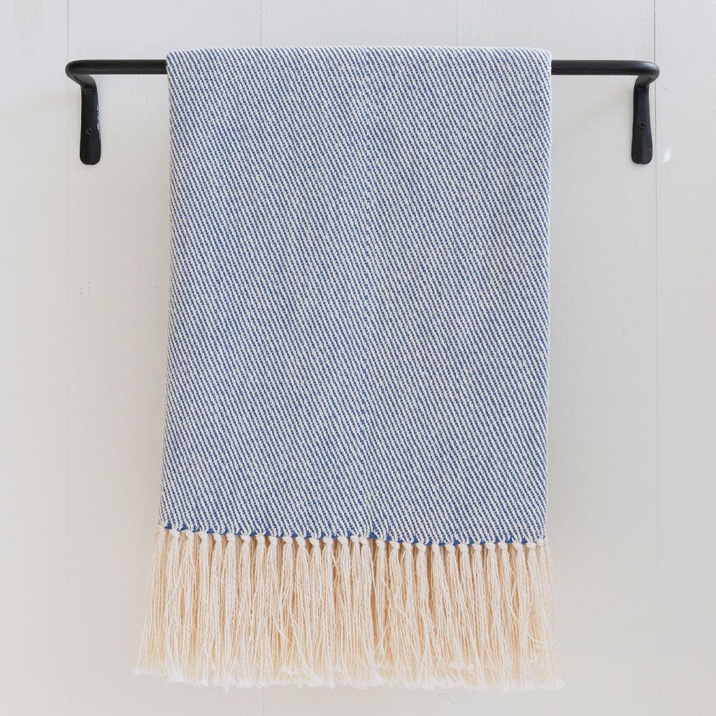 Mariner Blue Handwoven Cotton Throw