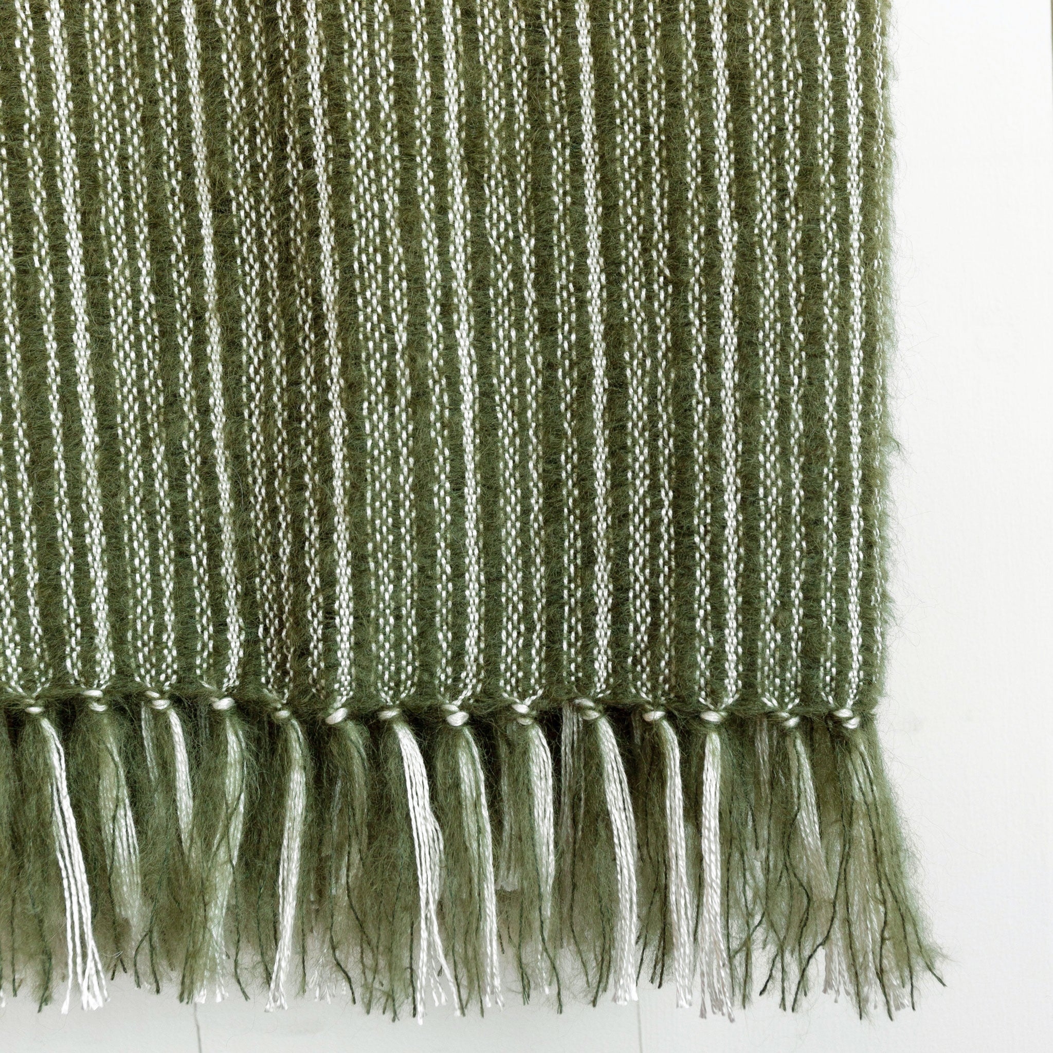 Moss Handwoven Mohair & Silk Throw