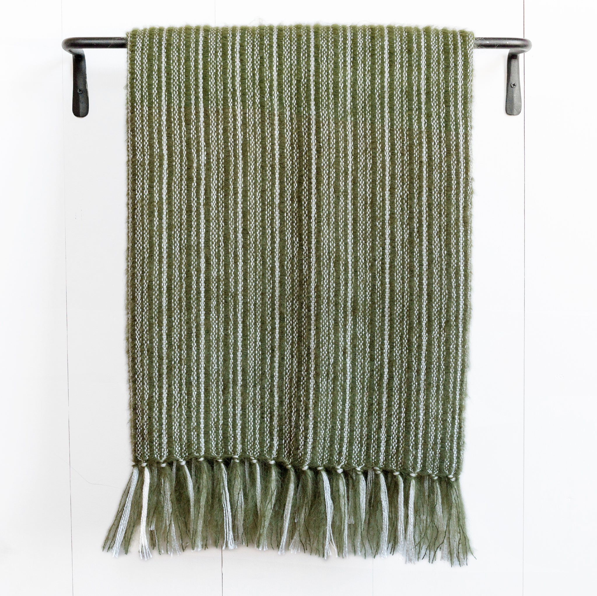Moss Handwoven Mohair & Silk Throw