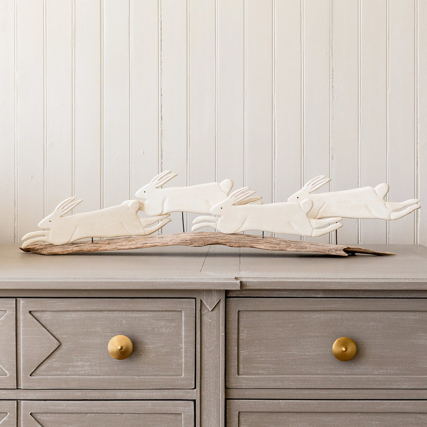 Four Rabbits on Driftwood | Mike Bacle