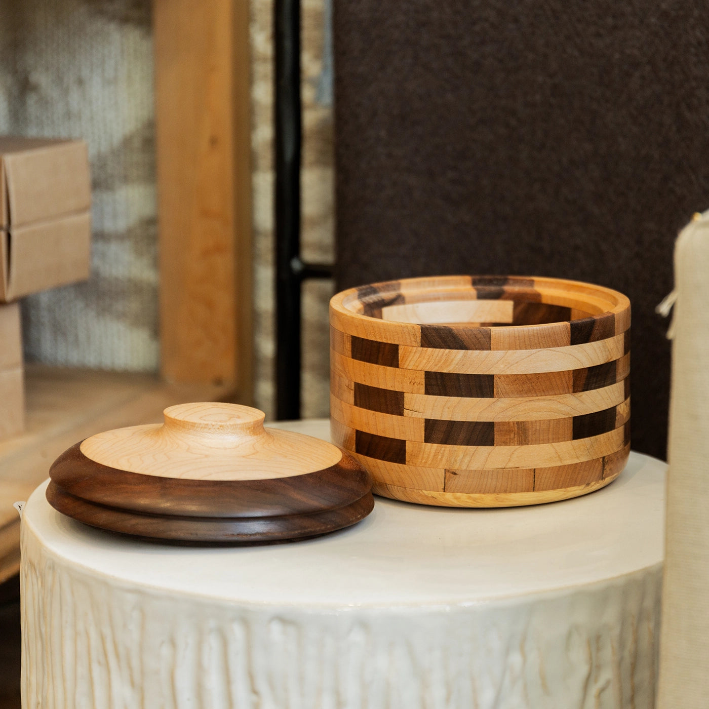 Handcrafted Wooden Canister