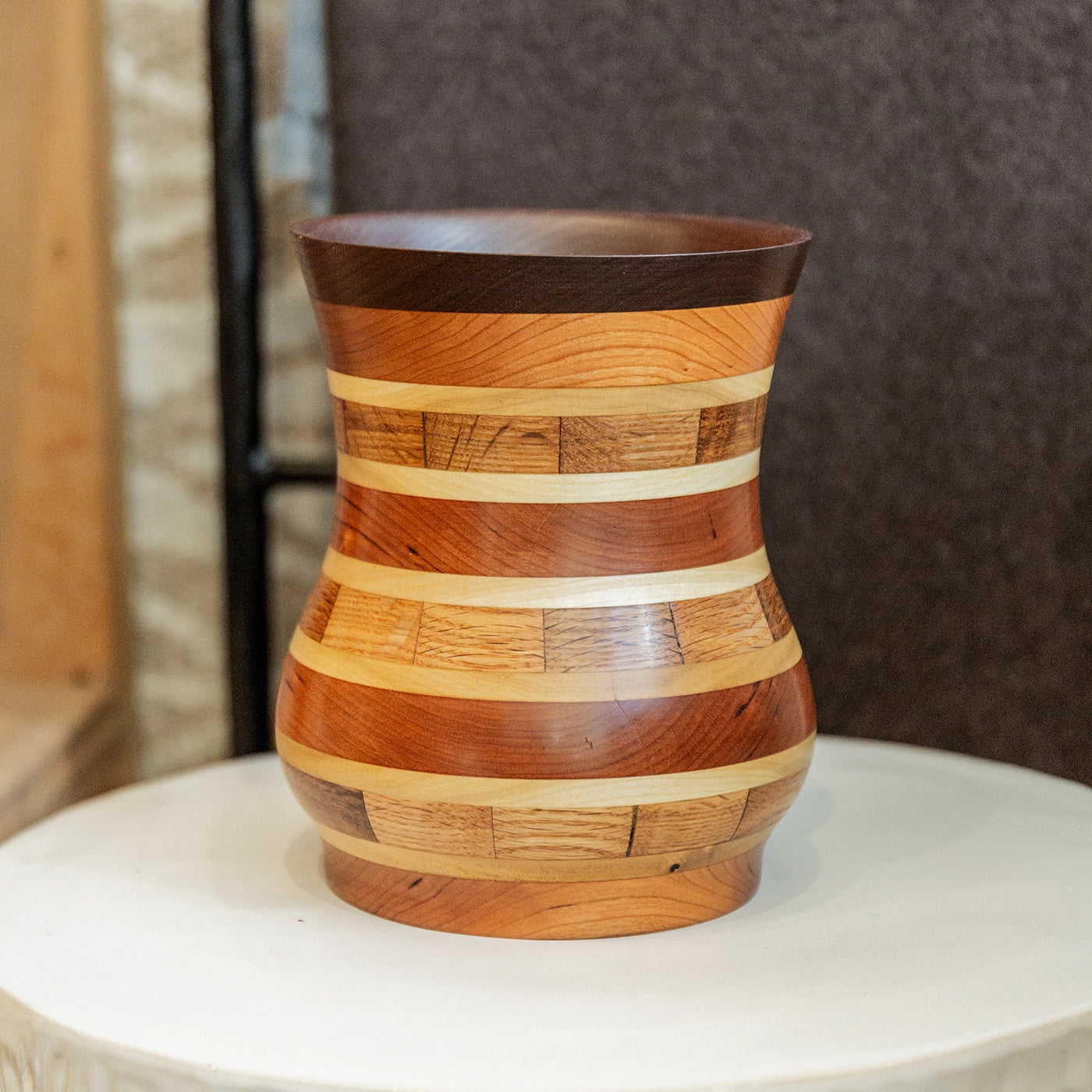 Handcrafted Large Wooden Vessel