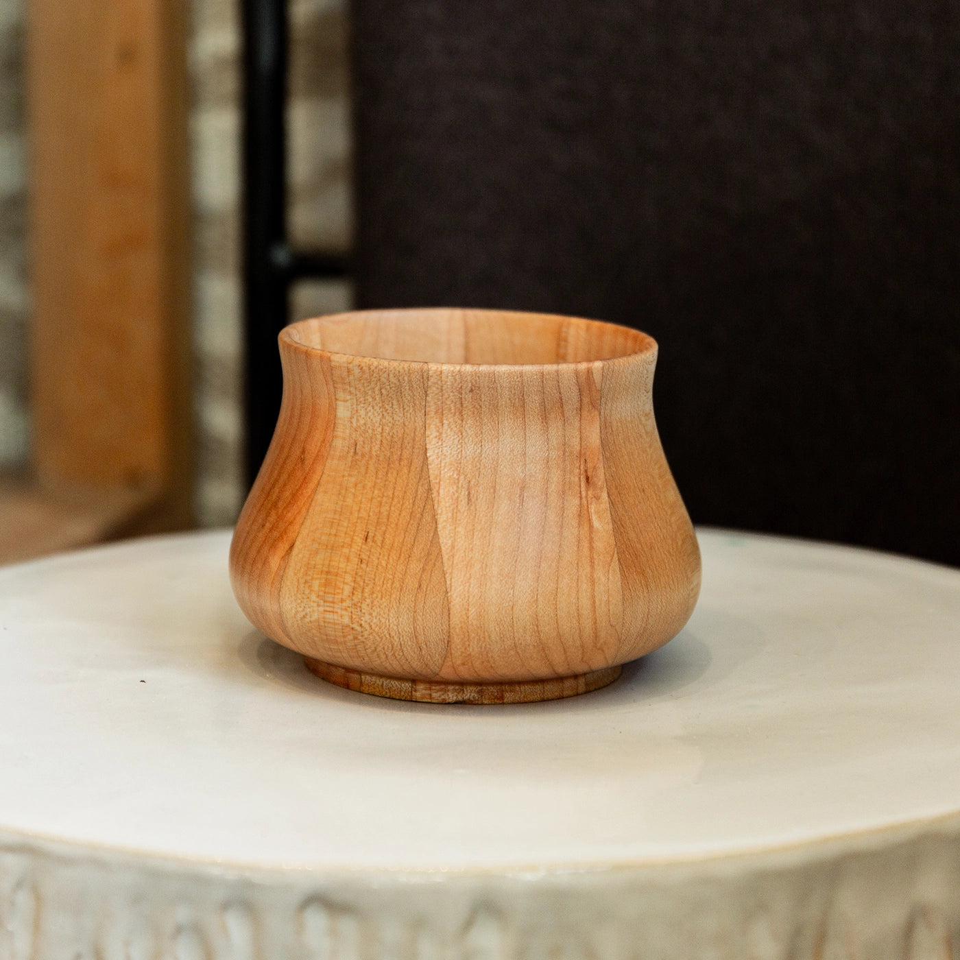 Handcrafted Small Wooden Vessel