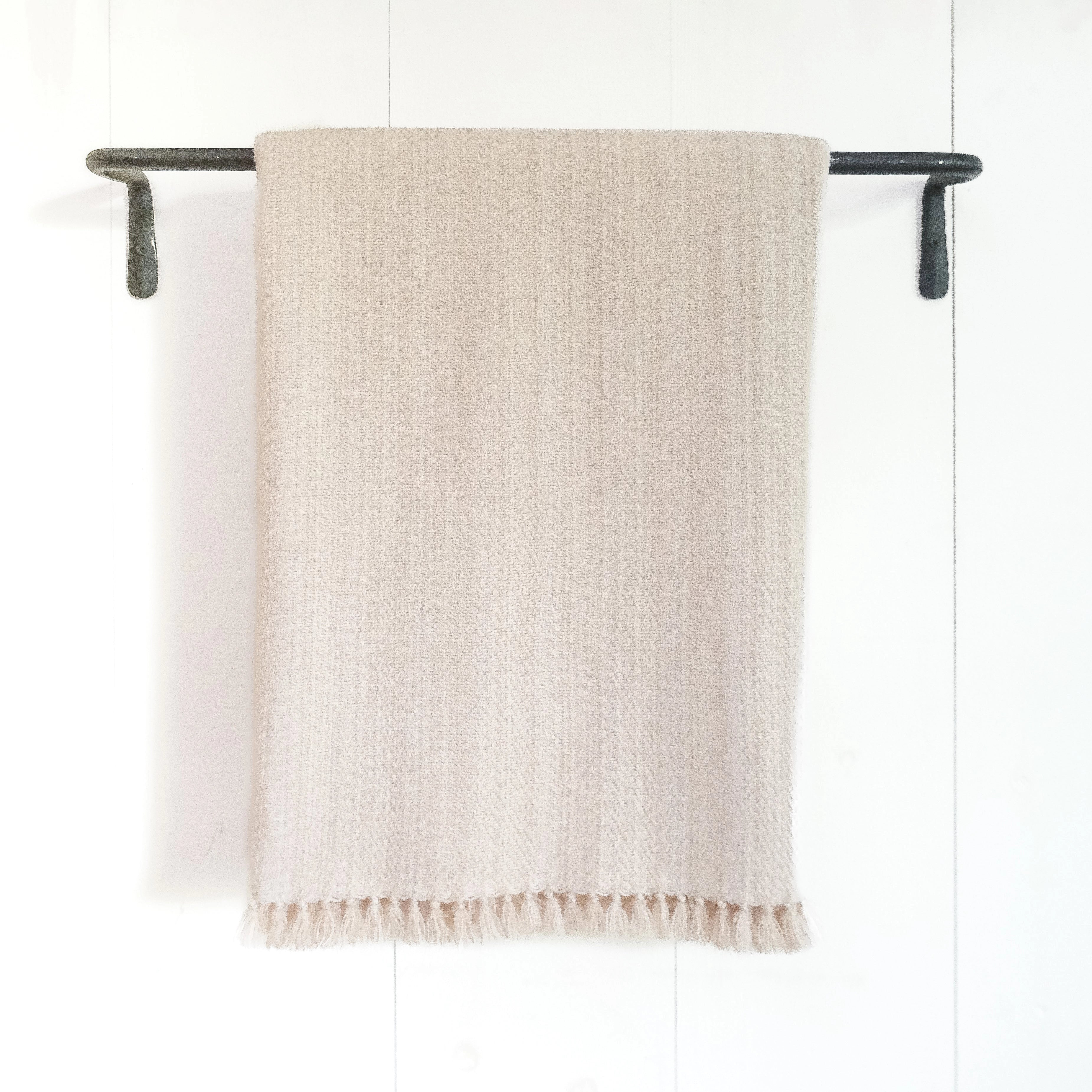 Oat Milk Handwoven Cashmere Throw