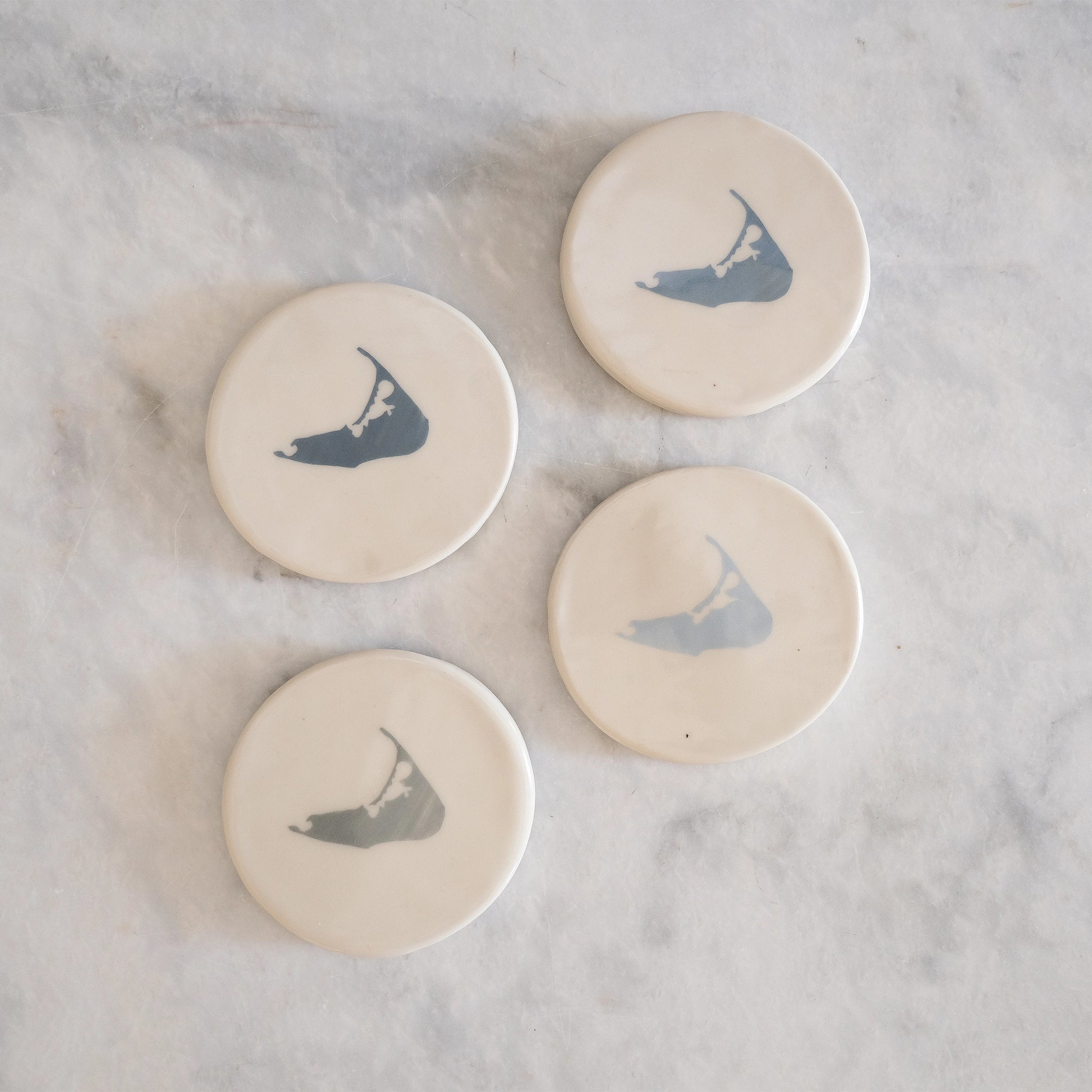 Handcrafted Shades of Blue Island Coasters | Emily Johnson