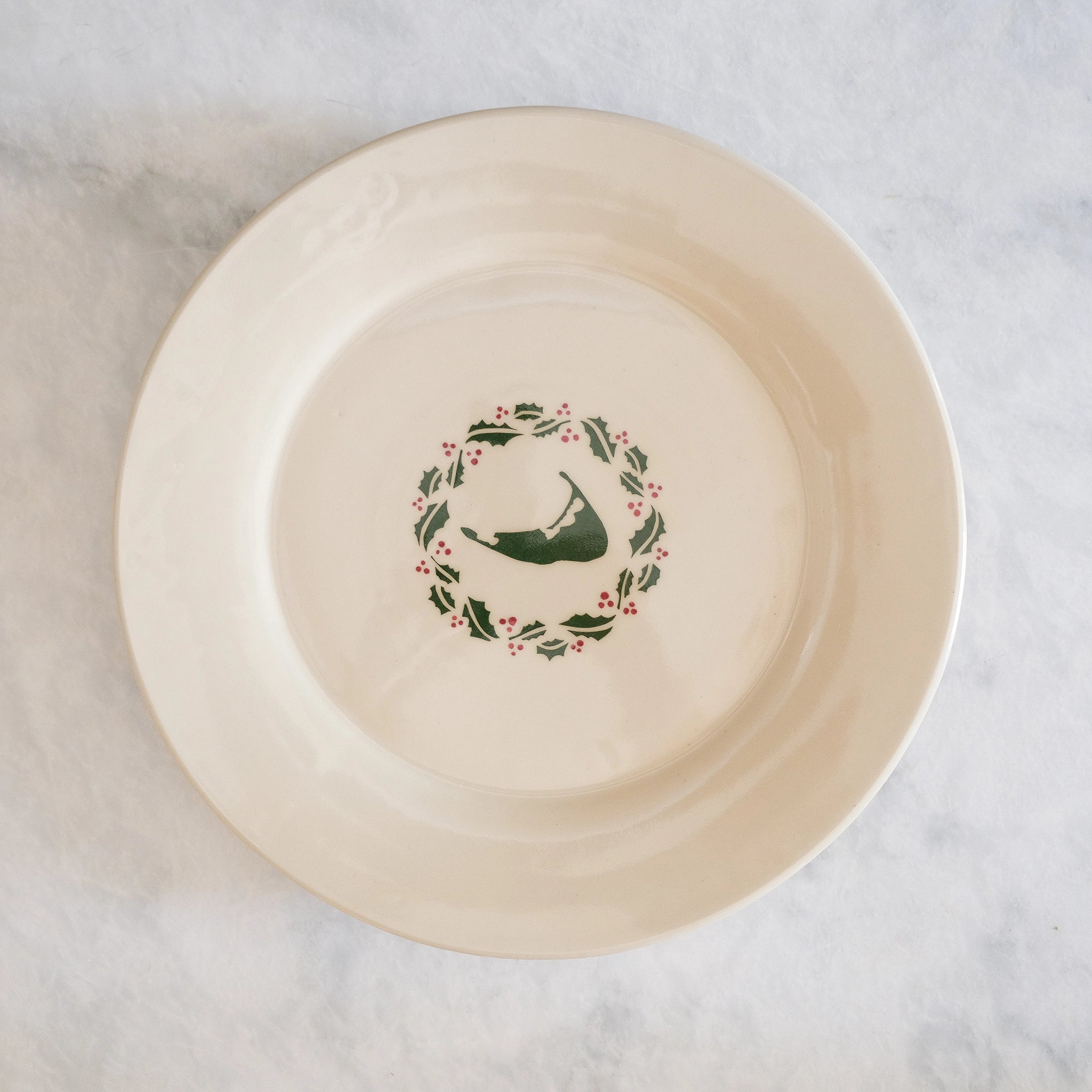 Handcrafted Holly Wreath Serving Plate | Emily Johnson