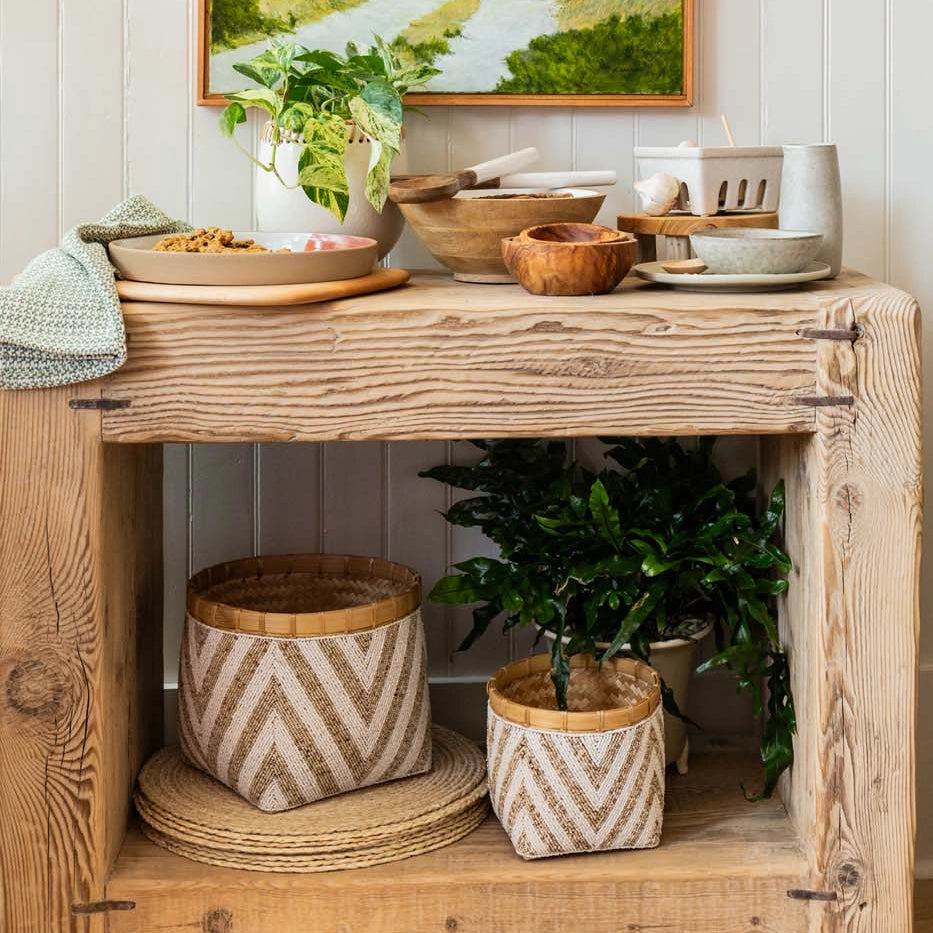 Chevron Beaded Baskets