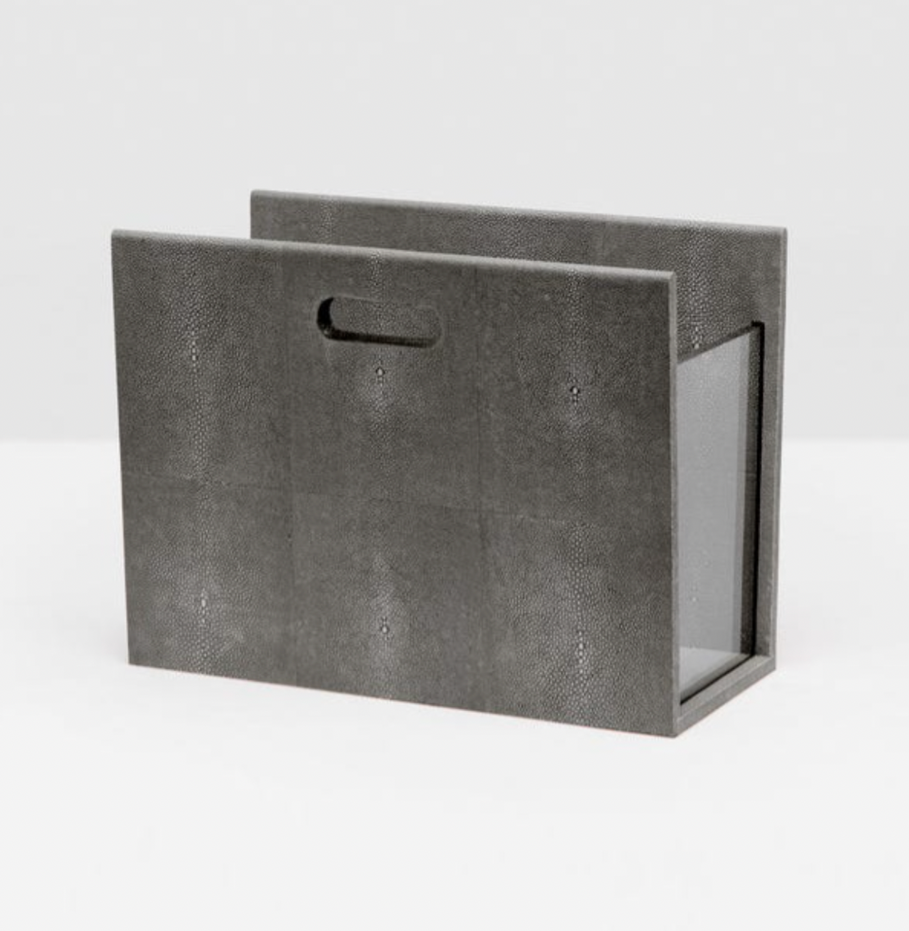 Faux Shagreen Magazine Holder Nantucket Looms
