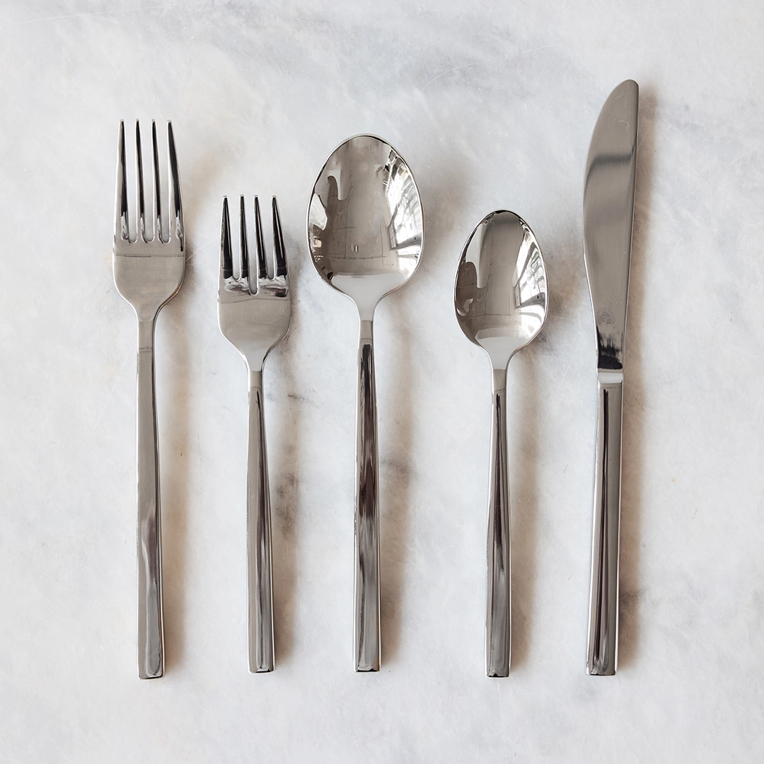Contemporary Stainless-Steel Flatware Set