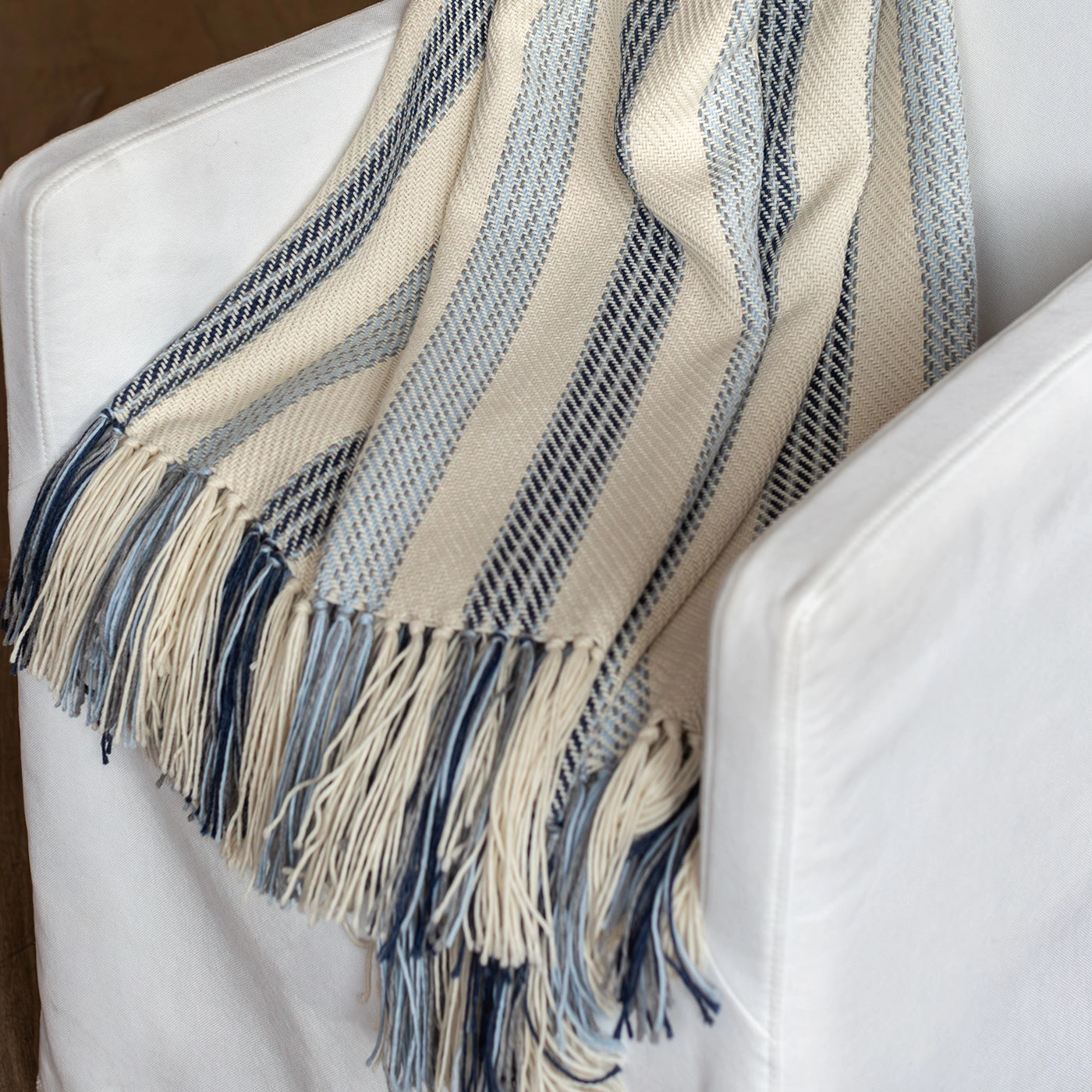 Buoy Blue Handwoven Alpaca Throw