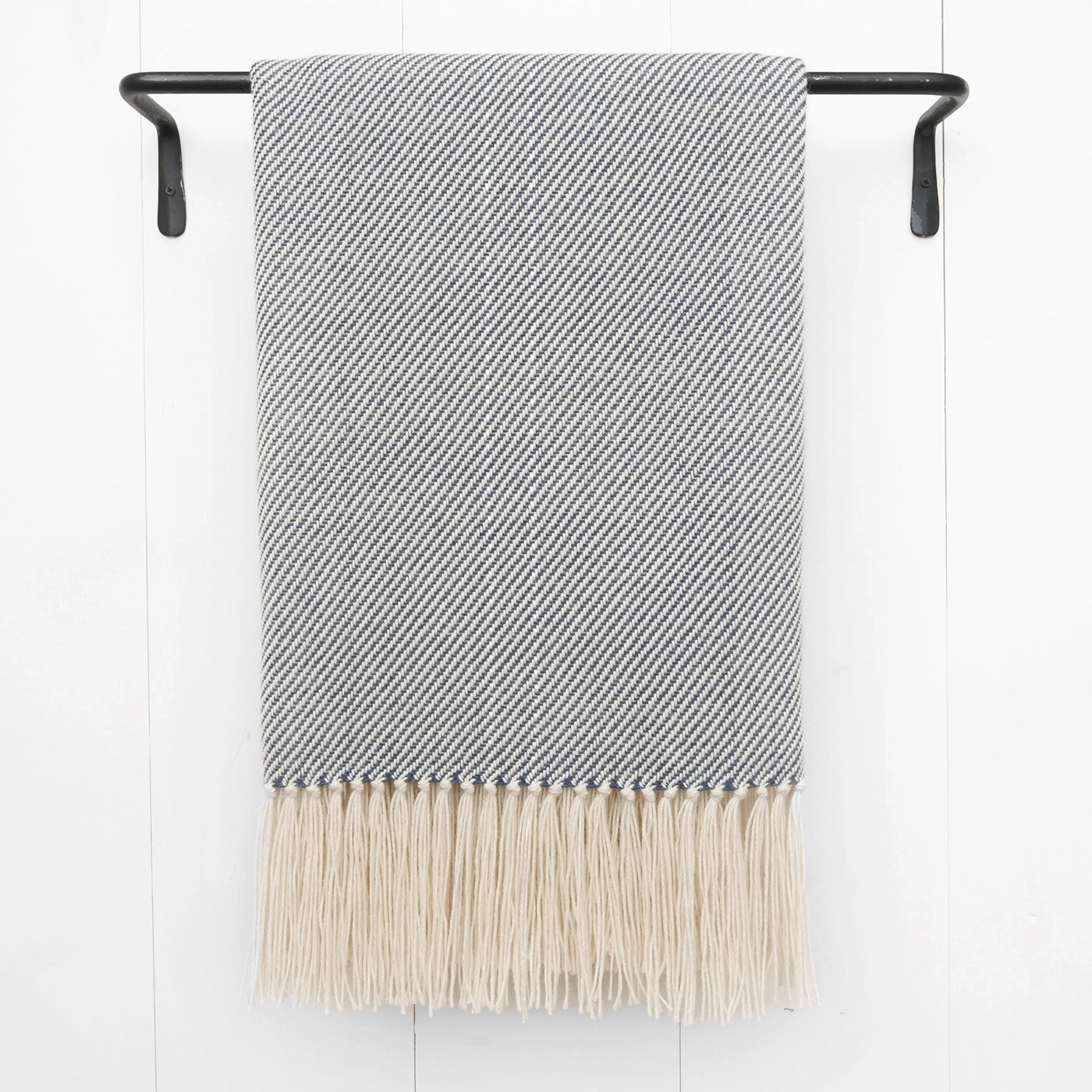 Heathered Navy Handwoven Alpaca Throw