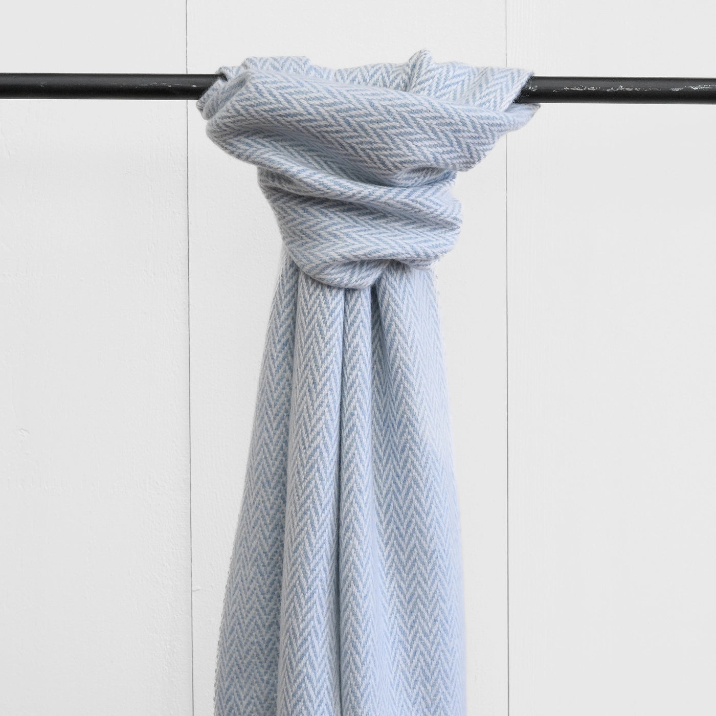 Light Blue Handwoven Cashmere Scarf