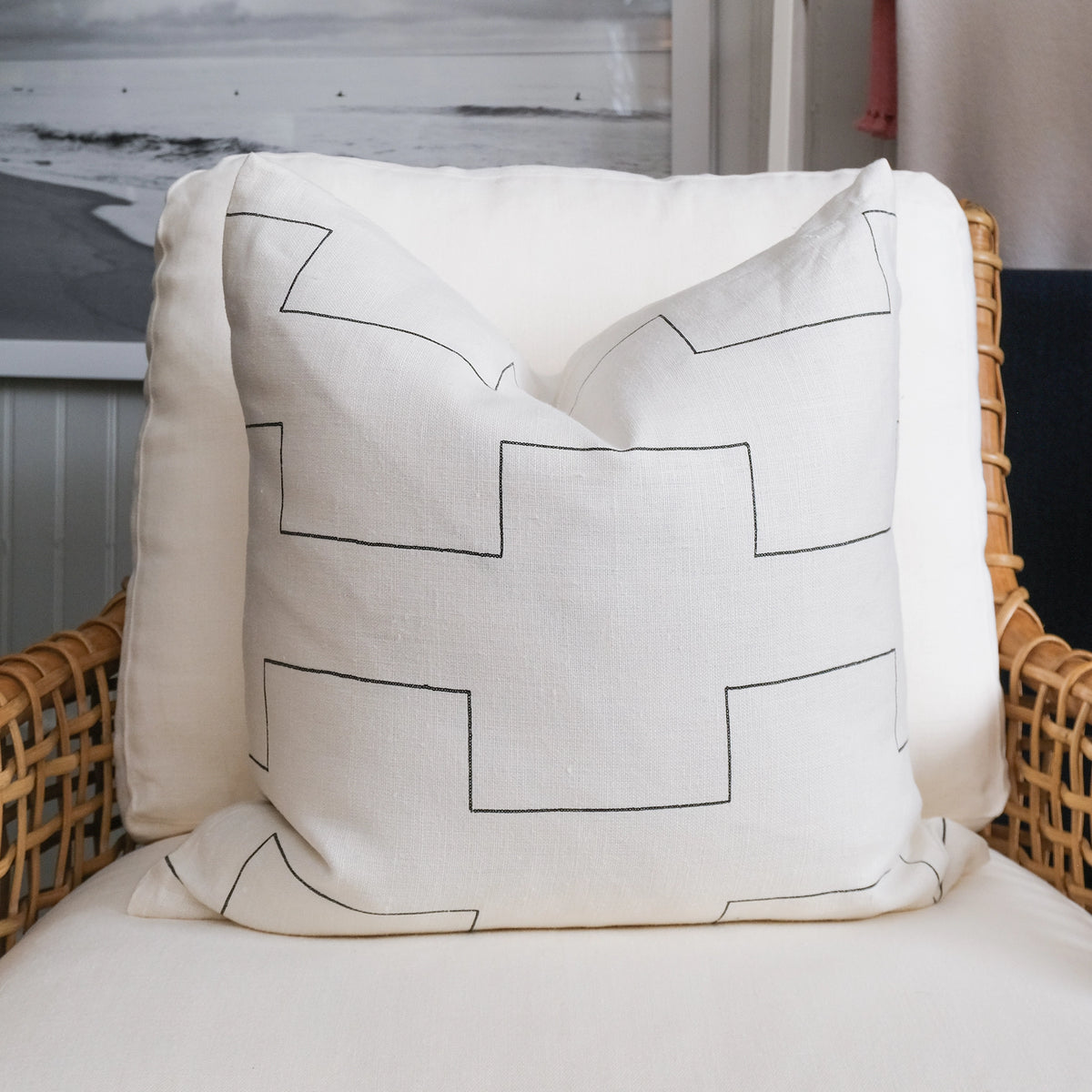 Harbor Light Charcoal Pillow Nantucket Looms