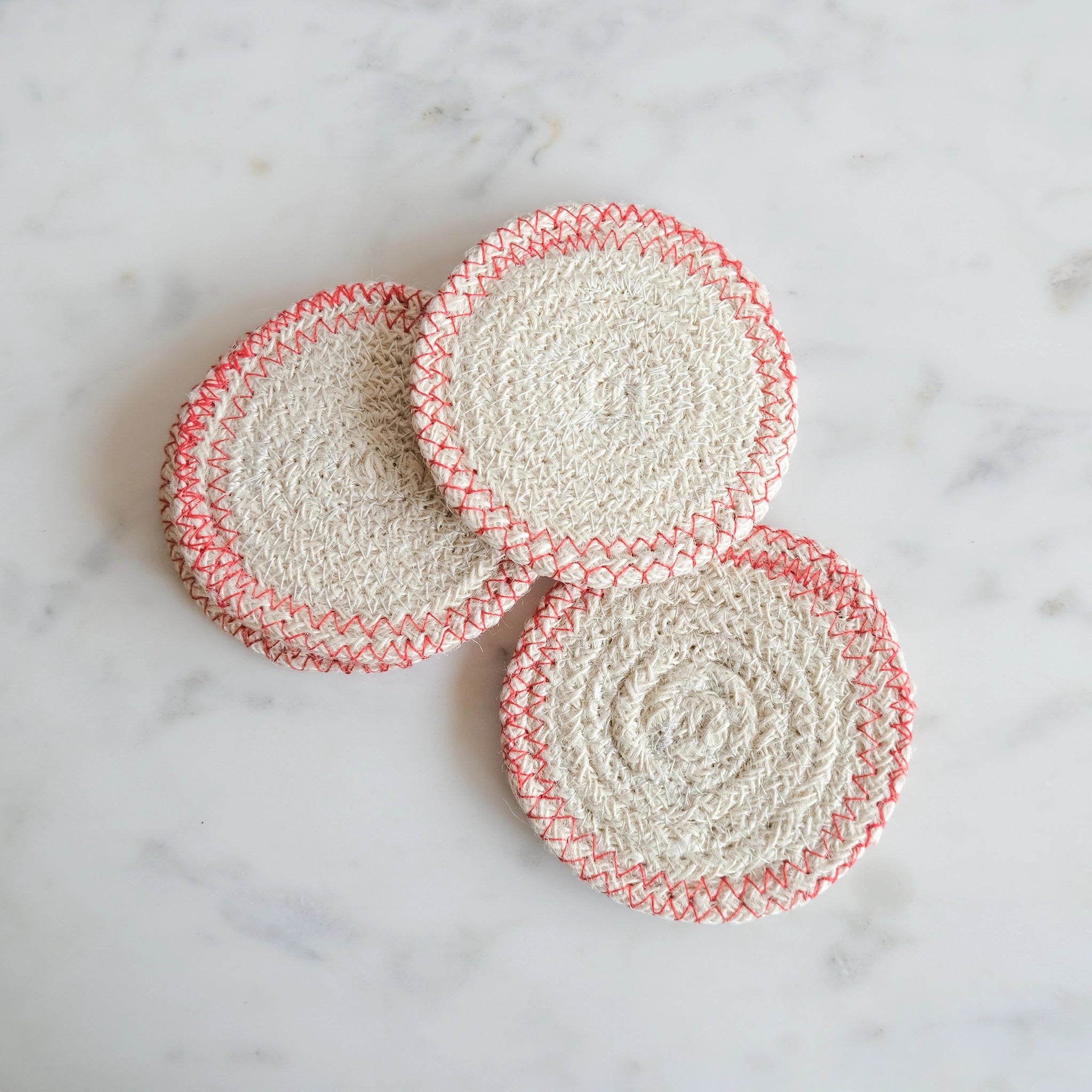 Red Jute Coaster Set