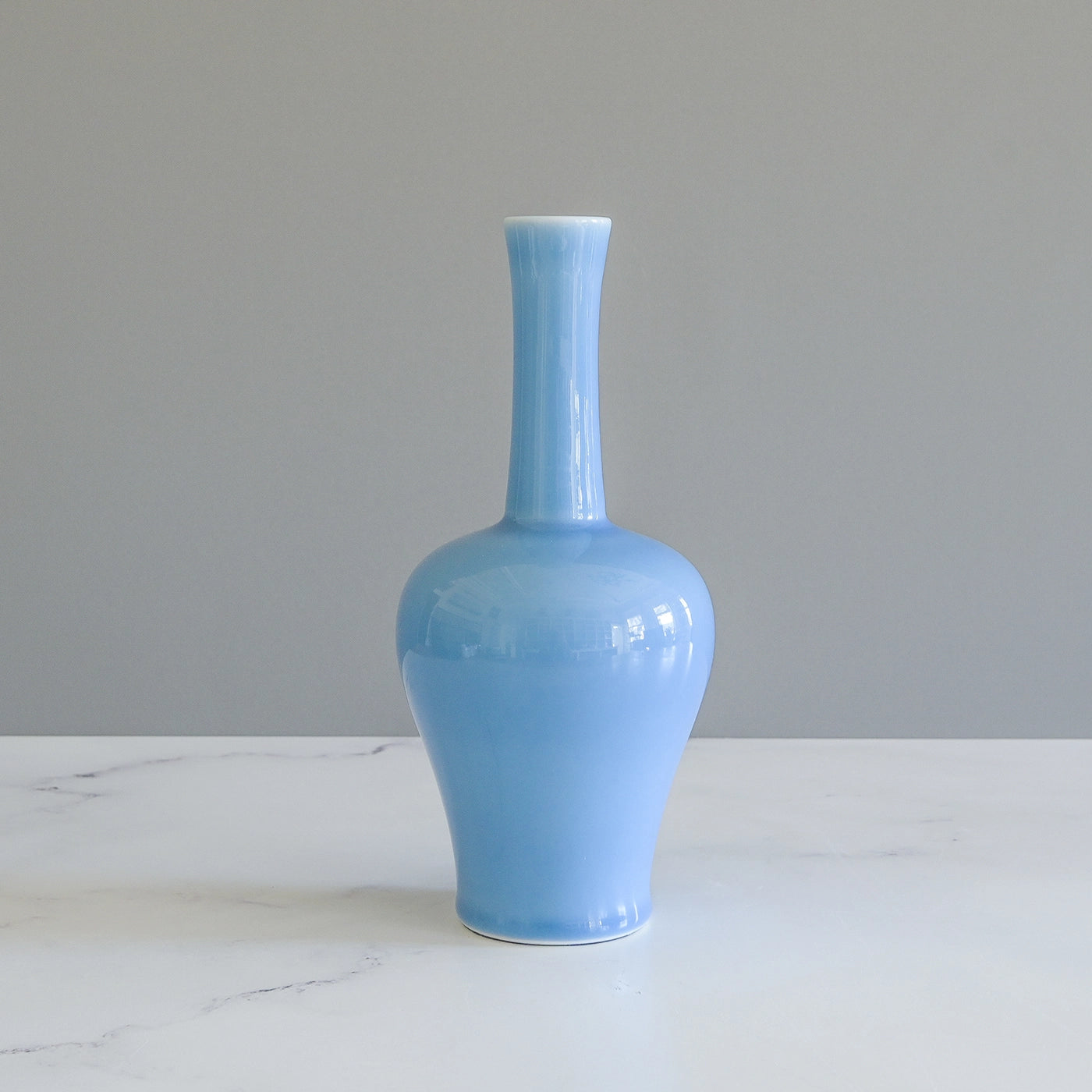Sky Blue Straight Neck Vase